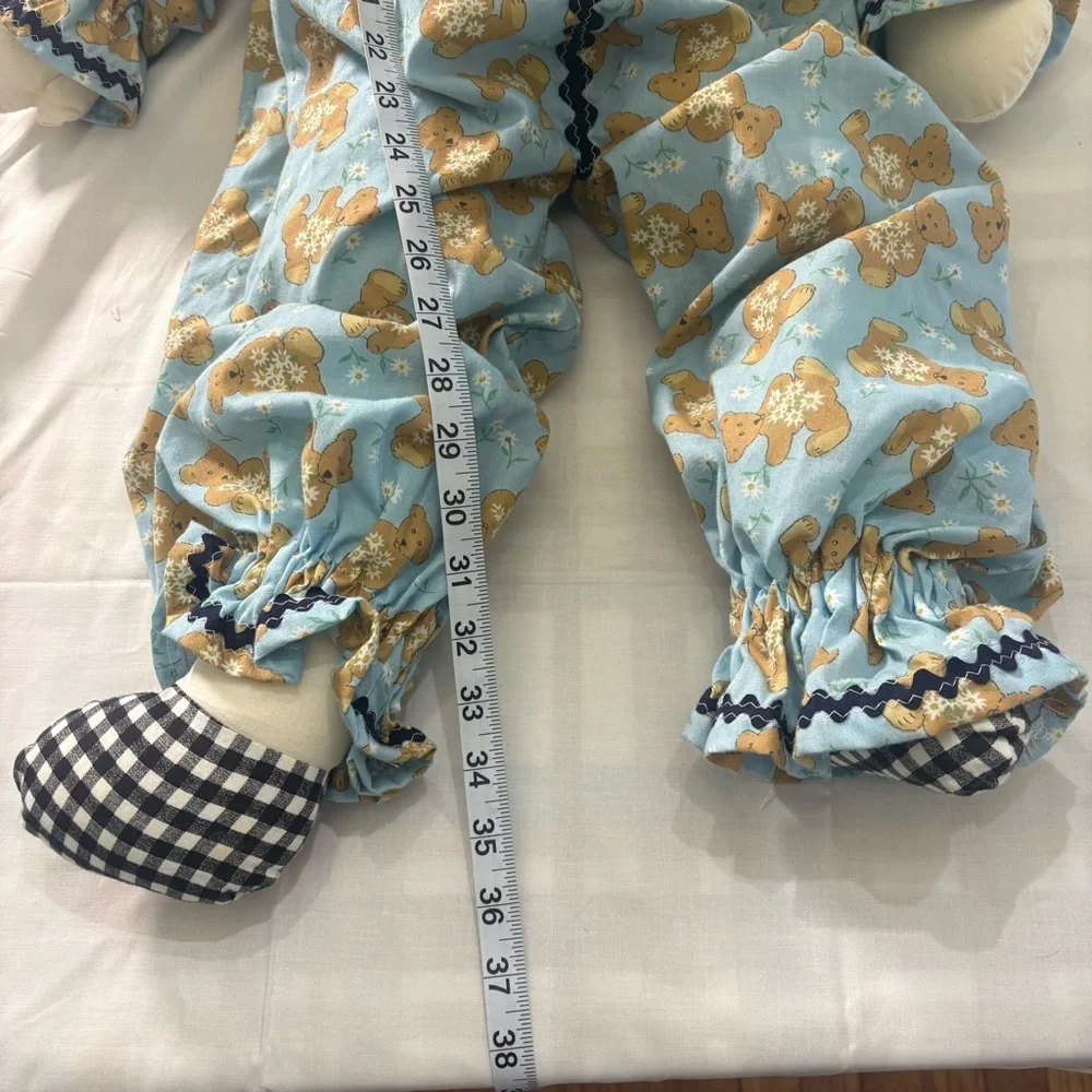 Handmade Raggedy clown Doll - Teddy Bear Outfit Vintage Inspired